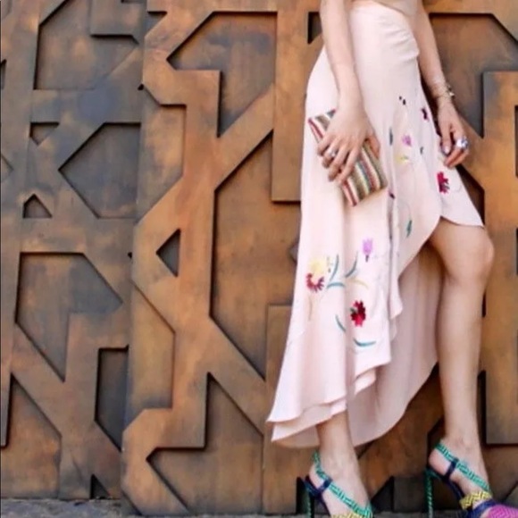 ZARA FLORAL EMBROIDERED SARONG SKIRT - Picture 1 of 11
